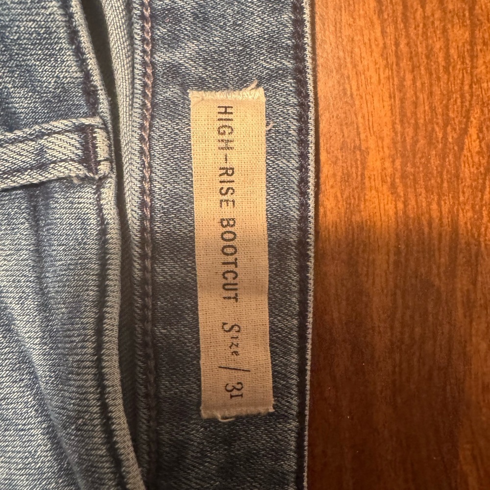 Pilcro and the Letterpress Button-Accent Blue Flare Jeans - Picture 8 of 11